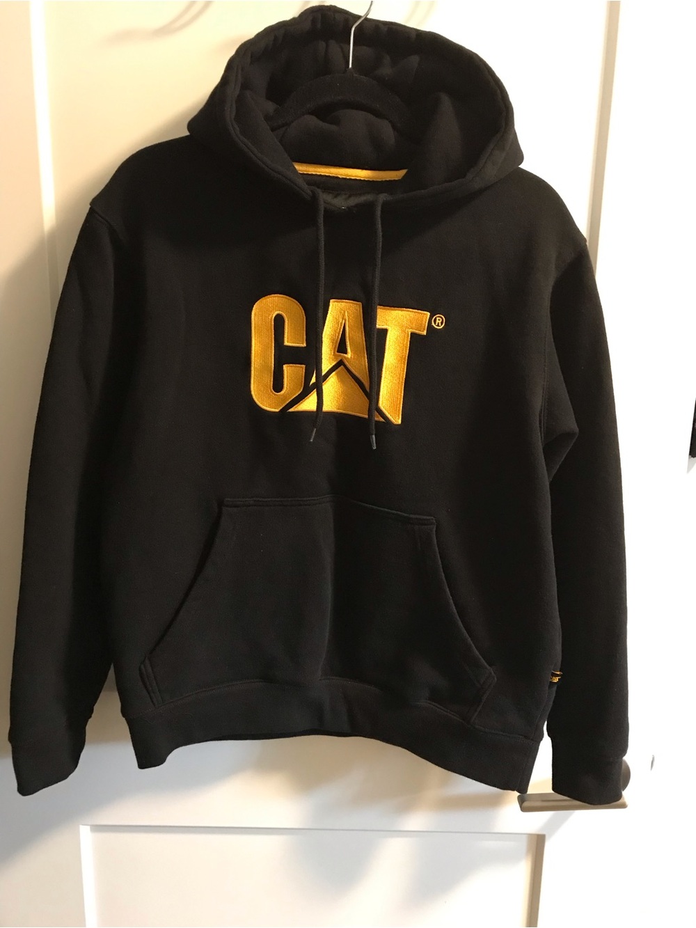 Cat Black Hoodie with Yellow Logo - Heavyweight Pullover